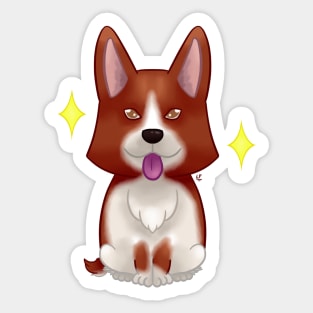 Dark red corgi Pembroke Sticker